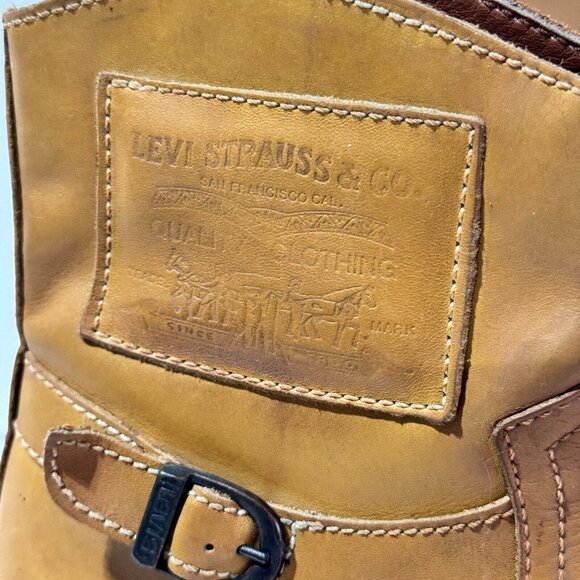 Vintage Levi's Leather Western Boots Mid Calf Zip up Women's Size 7.5 / 41.5 - Picture 10 of 16